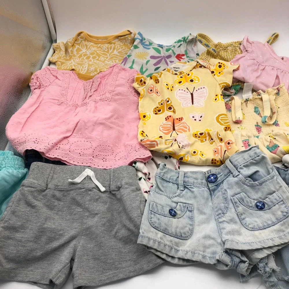 Baby Girls 12-18M Spring Summer Clothing BUNDLE Lot Shorts Swimsuit Bodysuits